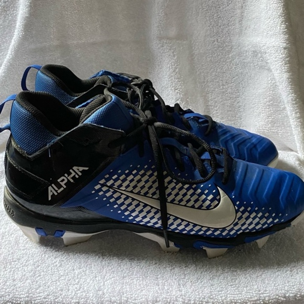 Alpha Shoes‎ Cleats Mens Size 11 Lace Up Blue-White